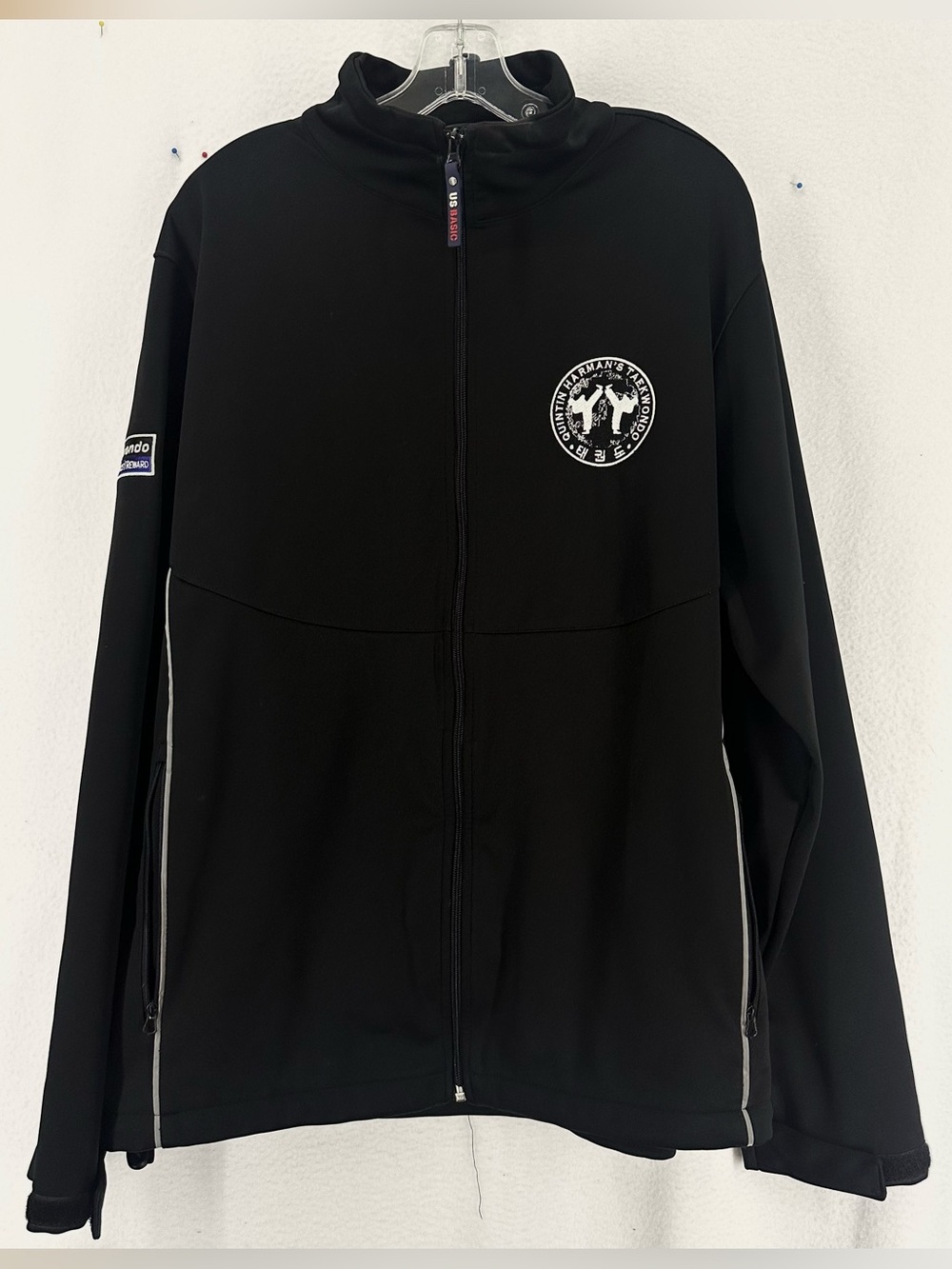 Quintin Harman’s Taekwondo Zip Up Jacket Men’s XL Black Martial Arts